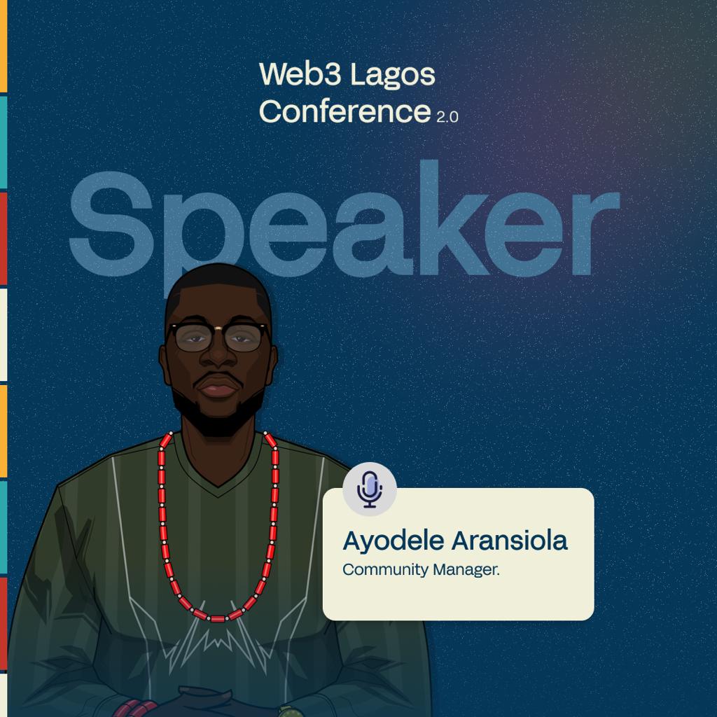 ayodele speaker flyer for web3 lagos conference