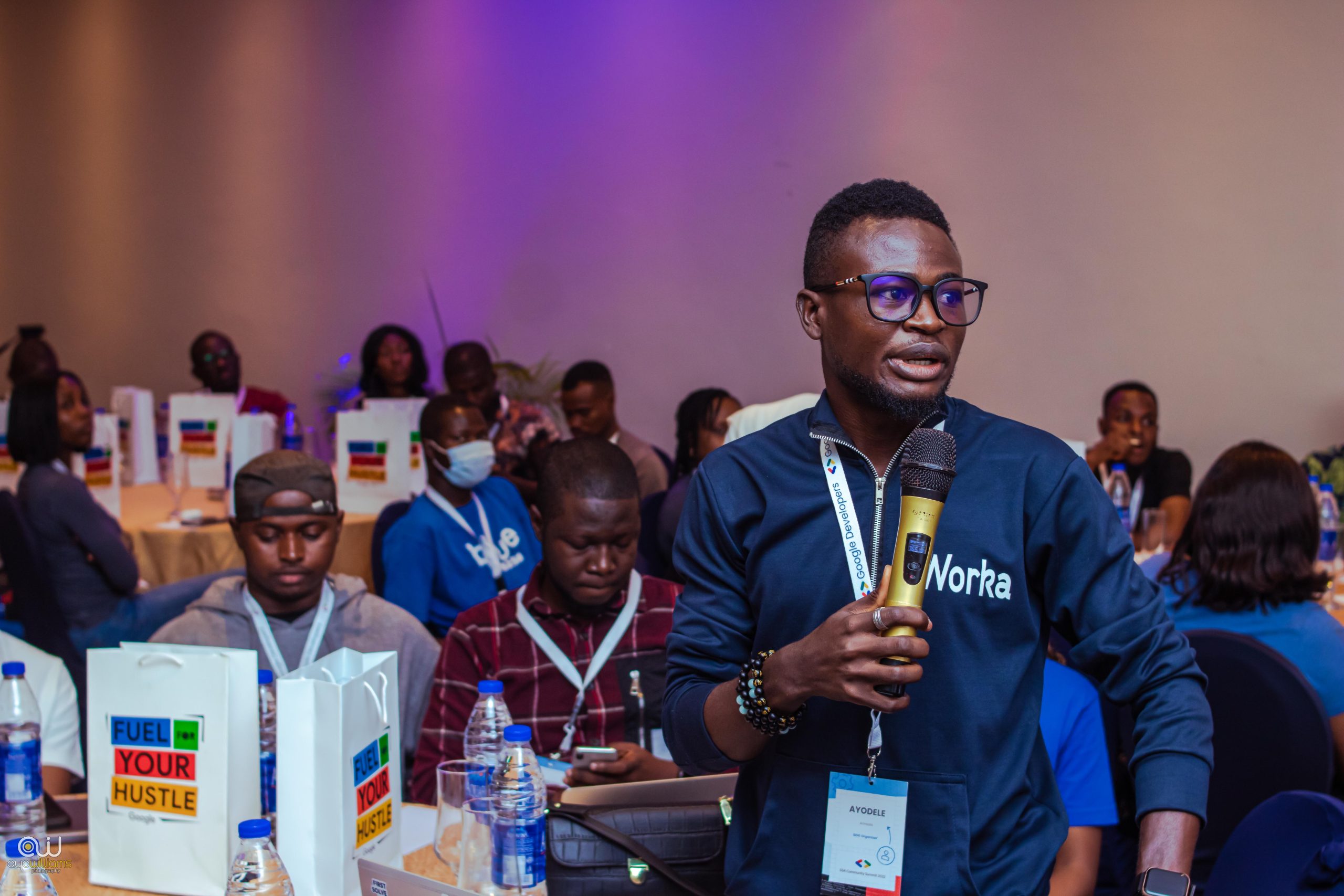 Ayodele, answering a question at a google community summit